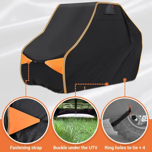 Vista 3 de Funda UTV, lado a lado, impermeable, resistente al aire libre, material Oxford 600D, compatible con Can Am Defender Polaris RZR Ranger Ctmoto Cforce