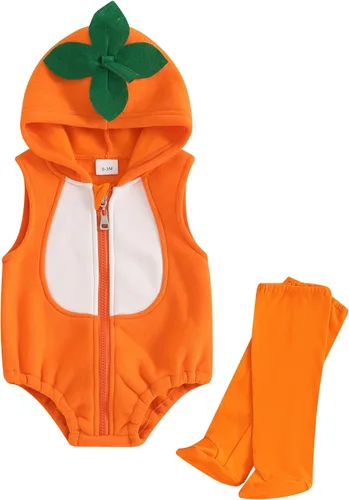 Vista 9 de Disfraz de Halloween para bebé, niño, niña, con capucha, sin mangas, overol con leggings, disfraz de Halloween Disfraz de pato verde
