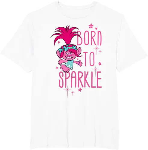 Vista 15 de DreamWorks Trolls Camiseta Born to Sparkle Negro
