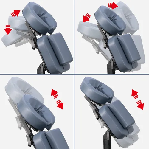 Vista 5 de Master Massage Silla de masaje portátil ligera profesional plegable de aluminio ajustable con funda de transporte con ruedas, aluminio, azul