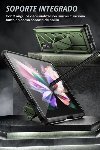 Vista 3 de SUPCASE Funda para Samsung Galaxy Z Fold 3 con soporte, Guldan Verde