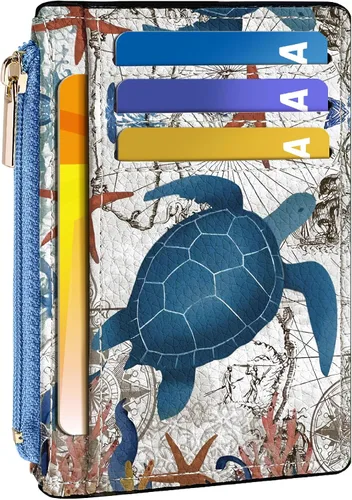 Vista 26 de Tipmile Tarjetero compacto para tarjetas de crédito con ventana de identificación para mujer, delgada y minimalista, bolsillo frontal, cartera