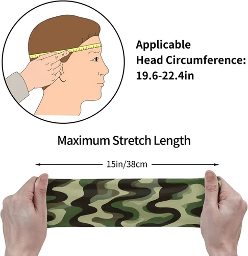 Vista 5 de Diademas militares para hombres y mujeres, camuflaje militar de Vietnam, rayas de tigre, camuflaje, bandas deportivas que absorben la humedad