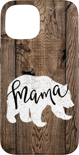 Vista 6 de Woodgrain Rustic Farmhouse Shiplap Brown Wooden Mama Bear Case for iPhone 17