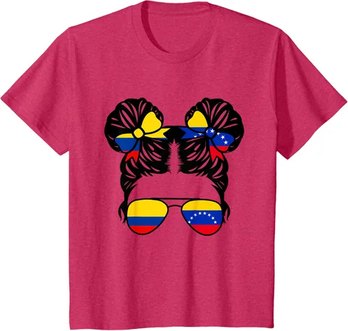 Vista 75 de Camiseta Half Colombian Half Venezolan Girl Colombia Kids Heritage, Gris