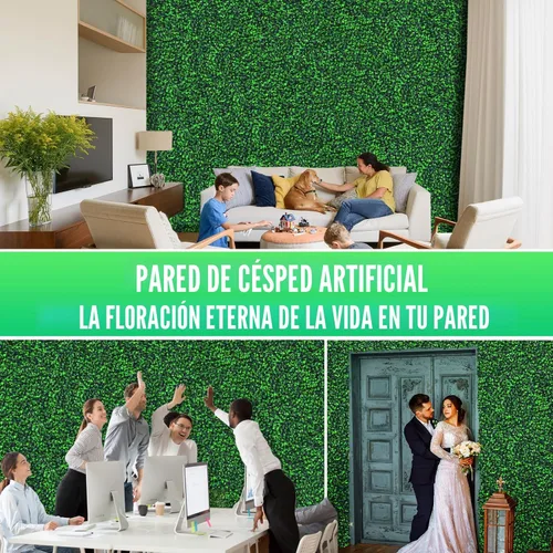 Vista 5 de Grooy Paneles de rollo artificiales de madera de boj, 40" x 120" (33.33 pies cuadrados) Pantalla de valla de privacidad con hojas de hiedra