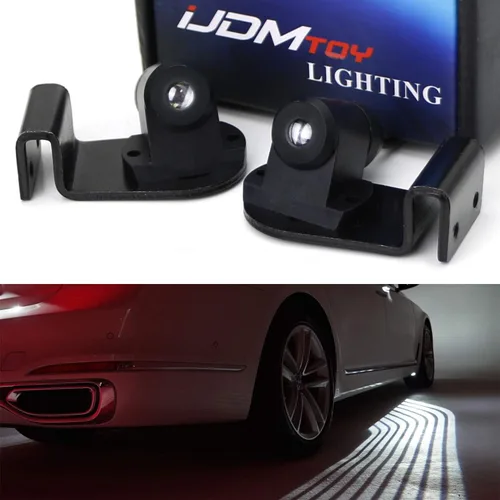 Vista 9 de iJDMTOY luz de bienvenida con alas de ángel estilo Bimmer, micro-óptica LED, luz de alfombra, ajuste universal compatible con cualquier auto, SUV