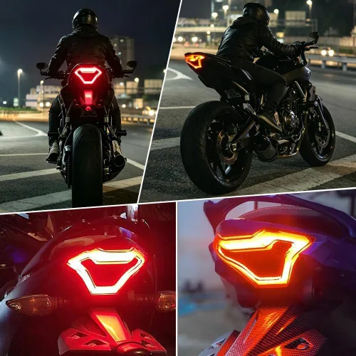 Vista 6 de Luz Trasera de Freno de Motocicleta con Señales de Giro LED de Reemplazo para Yamaha YZF R3 R25 Y15ZR MT07 FZ07 LC150