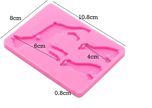 Vista 2 de Angel Wings Molde brillante brillante para familia de perros, moldes de silicona para papá/mamá/bebé, moldes de resina epoxi, llavero personalizado