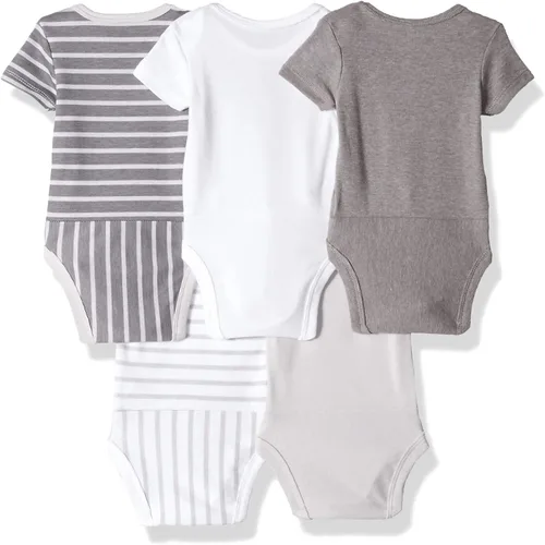Vista 2 de Hanes Baby Bodysuits Ultimate Flexy Short Sleeve for Boys Girls 5-Pack