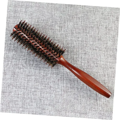 Vista 6 de FRCOLOR Cepillo de pelo redondo peine para las mujeres de sarga mango de madera de secado de pelo peinado herramienta de rizado color al azar