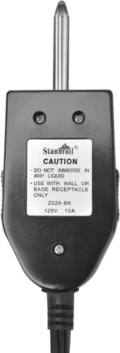 Vista 6 de Stanbroil Cable de alimentación con control de termostato de repuesto para elemento calefactor Stanbroil 125V 15A, no universal