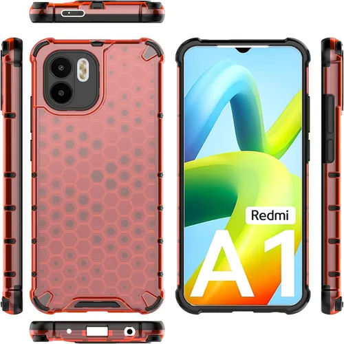 Vista 72 de Pzwoxukhov Funda compatible con Redmi A1, compatible con Redmi A2 Honeycomb Anti-caída Absorción de Golpes Negro