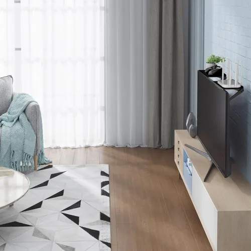 Vista 8 de WALI Soporte universal para barra de sonido, 2 piezas sin taladrar estante Negro