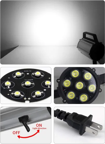 Vista 7 de Luz de Escritorio de Trabajo, Luz de Trabajo para Máquina, Luz LED Flexible de Cuello de Cisne 700 Lúmenes IP66 Resistente al Agua y al Polvo