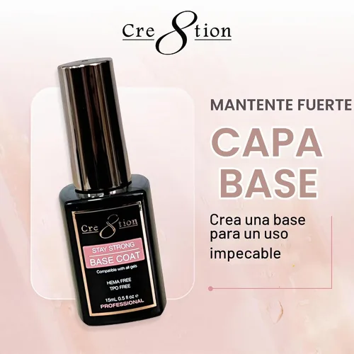Vista 2 de Cre8tion - Capa base de gel Soak Off, sin HEMA y sin TPO, 0.3 onzas líquidas