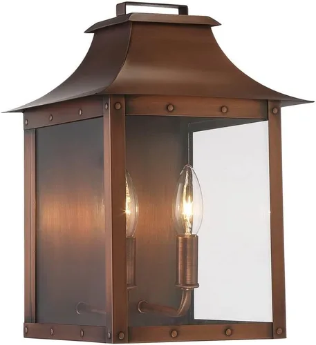 Vista 9 de Acclaim Lighting 8413AB Linterna vintage de latón sólido de una luz regulable montada en pared para exteriores clasificada para humedad con vidrio