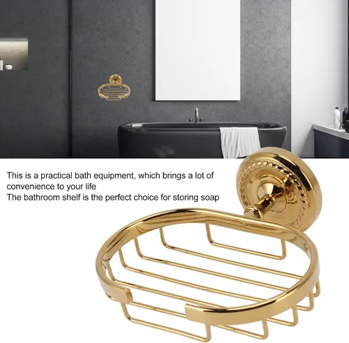 Vista 5 de Garosa Jabonera de baño para ducha, barra de metal, soporte para jabón, soporte para esponja, cesta antigua para baño, cocina, instalación