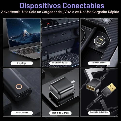 Vista 6 de SINGARO 2PCS Luces LED USB de noche para automóvil, lámpara retro para decoración de atmósfera automotriz, luces de ajuste táctil