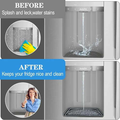 Vista 4 de Vodolo Recogedor de goteo para refrigerador para bandeja de agua, bandejas de goteo para dispensador de bebidas, almohadillas para bandeja de goteo