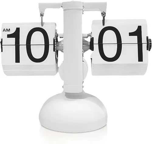 Vista 10 de HERCHR Reloj con tapa retro, reloj digital automático con función de página mecánica, reloj de escritorio retro digital abatible, funciona