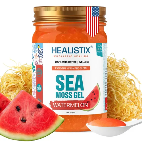 Vista 12 de Gel de musgo marino con sabor a plátano [473 ml] - Exquisitamente elaborado con musgo marino silvestre recolectado en las aguas prístinas de Santa