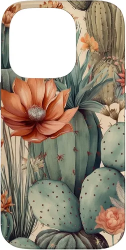 Vista 17 de Cactus Botanical Desert Western Funda bohemia moderna terracota para iPhone 17