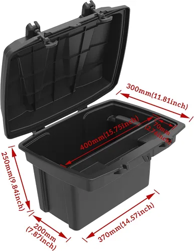 Vista 6 de SAUTVS Caja de almacenamiento de carga de doble capa de 20L para Can-Am Defender, caja de carga trasera extraíble para maletero de cama Can Am