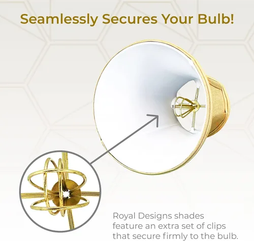 Vista 3 de Royal Designs, Inc. BSO-704FC-6AGL True Bell - Pantalla básica para lámpara con clip de llama, 3.5 x 6 x 6.25, dorado antiguo
