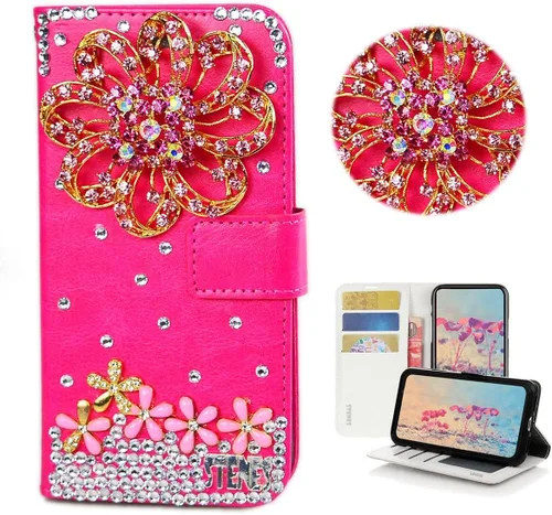 Vista 26 de Bling Wallet - Funda para teléfono compatible con Samsung Galaxy Z Fold 3 5G, elegante, hecha a mano, 3D, hecha a mano, ballet, pintalabios, tacón