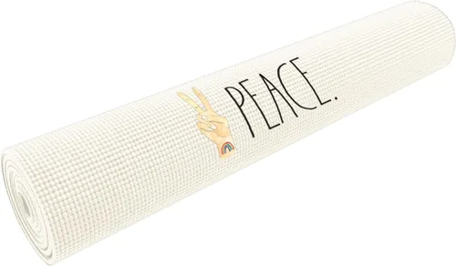 Vista 4 de Rae Dunn Tapete de yoga – Tapete de espuma de alta densidad para ejercicio y fitness para entrenamiento o estiramientos – Agarre antideslizante