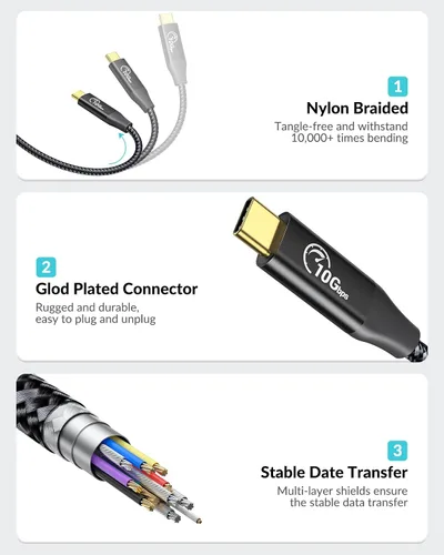 Vista 4 de PHIXERO Adaptador USB-C a USB-A, 10Gbps, compatible con MacBook, iPad Pro, Samsung Galaxy
