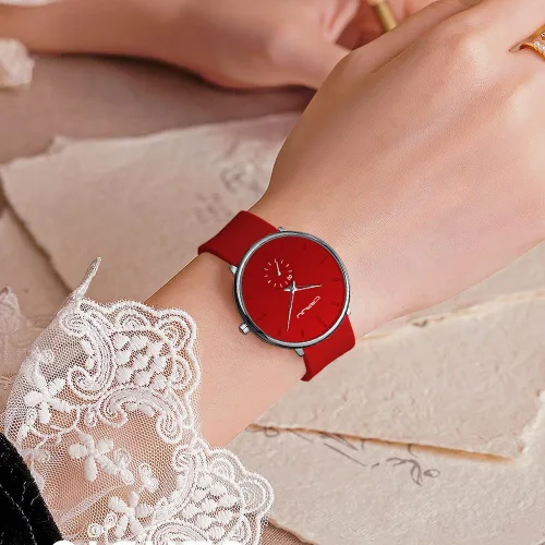 Vista 2 de CRRJU Mens Women Watch Casual Stylish Waterproof Quartz Unisex Wristwatches, Ultra Thin Watches for Men Women, Colorful Silicone Band