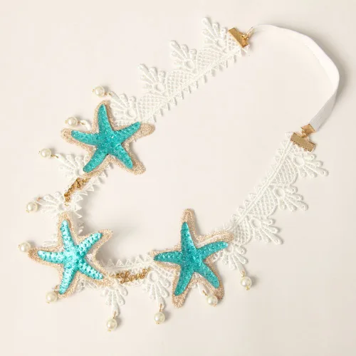 Vista 5 de Bodermincer Diadema de sirena, estrella de mar y estrella de mar, accesorios para el cabello, disfraz de sirena, horquilla de medusa, diadema