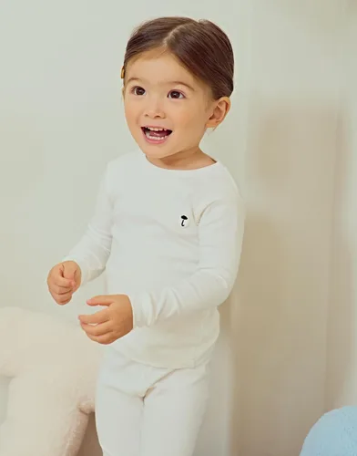 Vista 5 de moimoln Pijama de algodón suave y liso de manga larga para bebés y niños, 6 meses a 5 años