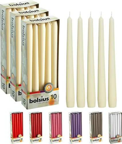 Vista 14 de Bolsius Velas alargadas blancas (10 pulgadas)
