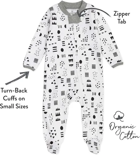 Vista 4 de HonestBaby Baby Sleep N' Play - Pijama de algodón orgánico con cremallera frontal y pies