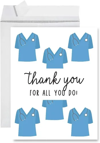 Vista 15 de Andaz Press Social Distancing Thank You - Tarjeta jumbo de 8.5 x 11 pulgadas, AF esencial, tarjeta de felicitación de agradecimiento en blanco