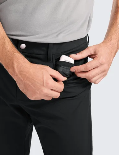 Vista 4 de CRZ YOGA Pantalones de golf cómodos para todo el día para hombre con 5 bolsillos, 303234 pulgadas, de secado rápido, ligeros, casuales, para trabajo