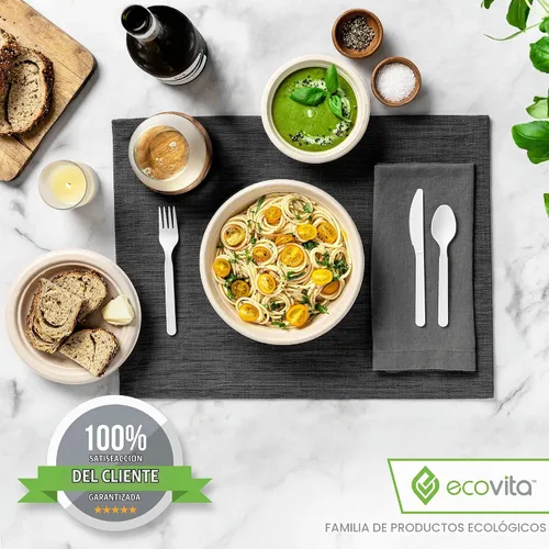 Vista 8 de Ecovita Cuencos de Papel 100% Compostables [12 oz.] – 150 Cuencos Desechables Ecológicos Resistentes Sin Árboles Resistentes a Líquidos y Calor