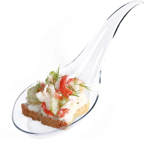 Vista 2 de Kingrol 200 cucharas de plástico para aperitivos, cucharas de degustación desechables para postres, aperitivos, sopas, sushi, salsas para sumergir