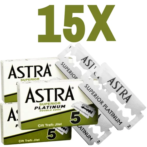 Vista 3 de Astra Superior Premium Platinum - Cuchillas de afeitar de seguridad de doble filo, 5 unidades (paquete de 3)