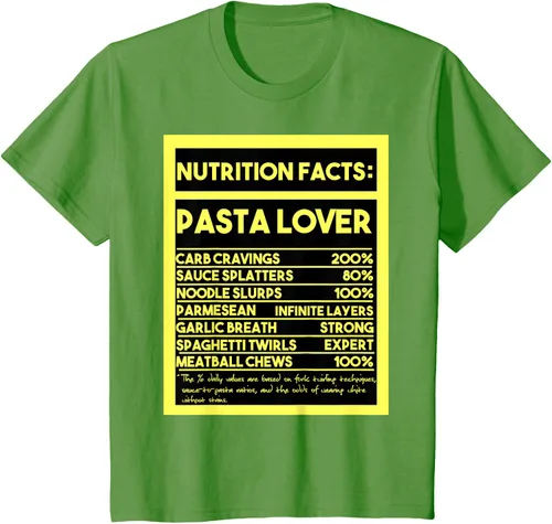 Vista 54 de Pasta Lover Nutrition Facts: The Ultimate Carb Connoisseur's T-Shirt Negro