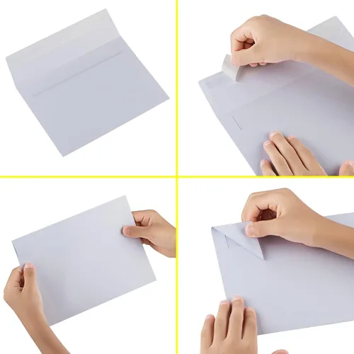 Vista 3 de Paquete de 50 sobres blancos de 5 x 7 pulgadas, A7, sobres para tarjetas, invitaciones y postales