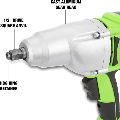 Vista 4 de OEMTOOLS 24666 Llave de impacto de trabajo pesado de 1/2", controlador de impacto con cable de 120V para tuercas de rueda, reparaciones del hogar