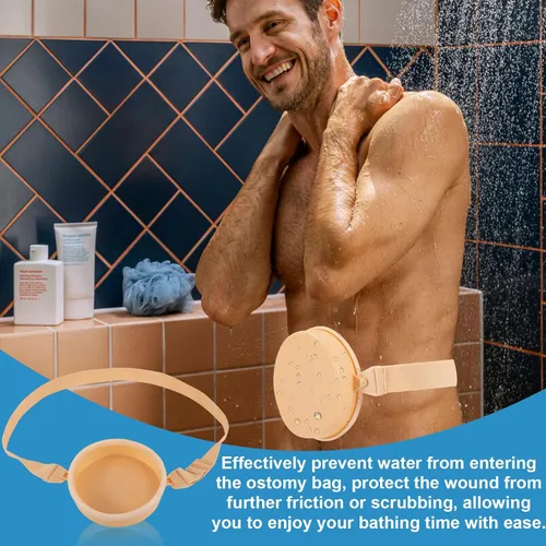 Vista 7 de Cubierta de ducha de ostomía, cubierta de baño impermeable para ostomía, suministros de ostomía, ostomía, colostomía, protector de ducha