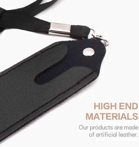Vista 3 de Bolsa de PU con funda de cordón largo (negro, 4 piezas)