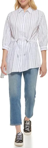 Vista 2 de Karl Lagerfeld Paris Women's Everyday Waist Tie Blouse Long Sleeve