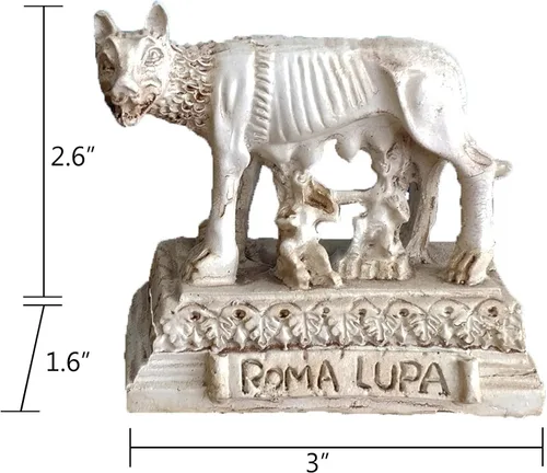Vista 6 de Estatuas de lobo de la antigua Roma pequeña escultura de reptil acuario terrario pecera decoraciones adorno tortuga lagartija tanques decoración