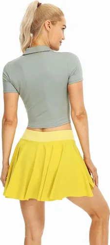 Vista 2 de icyzone Polo corto de manga corta para mujer, para entrenamiento, golf, tenis